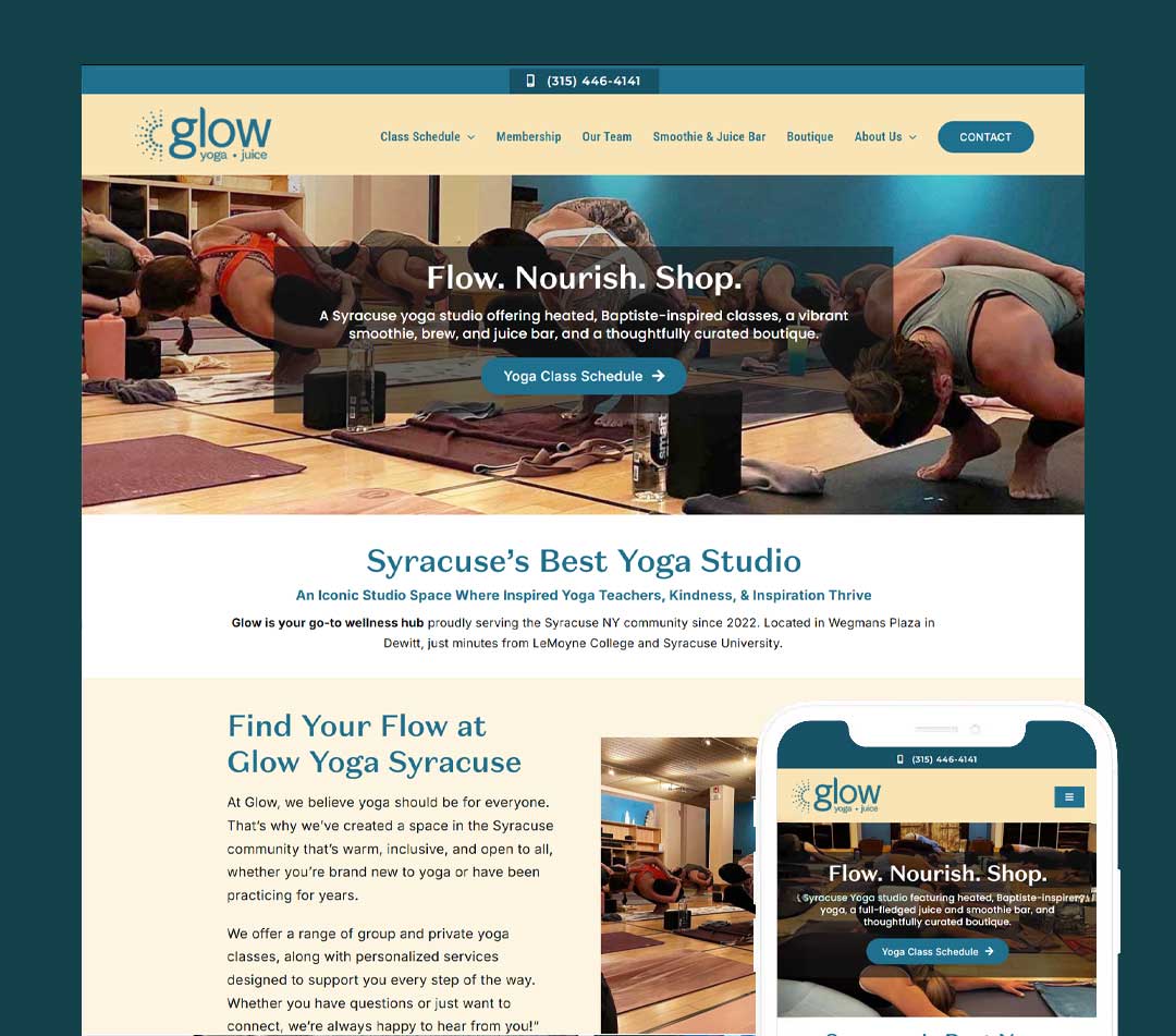 B2C SEO PPC Digital Marketing for Fayetteville NY Yoga Studio